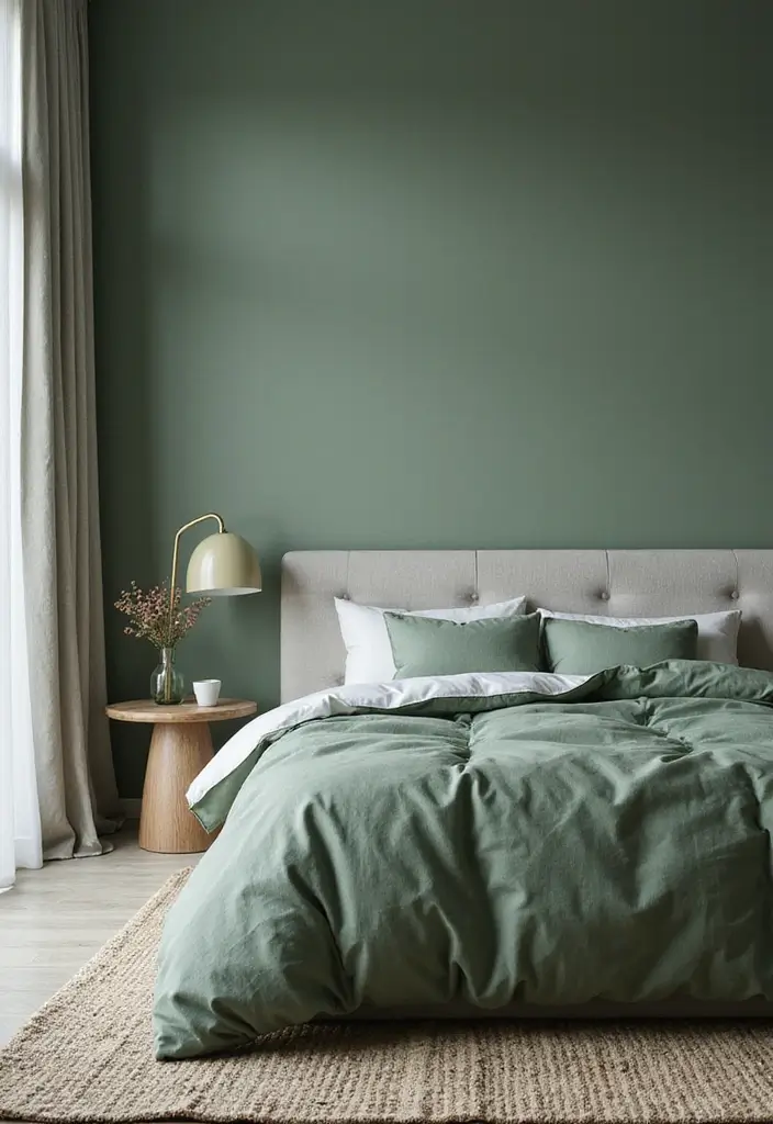 25 Sage Green Bedroom Ideas That Are Peaceful and Elegant - 5. Monochromatic Color Scheme