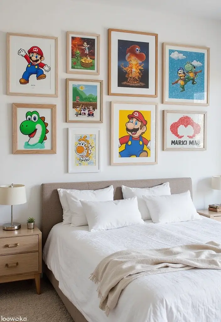 25 Super Mario Bedroom Ideas That Bring Nostalgia & Fun - 12. Mario-Inspired Art Prints