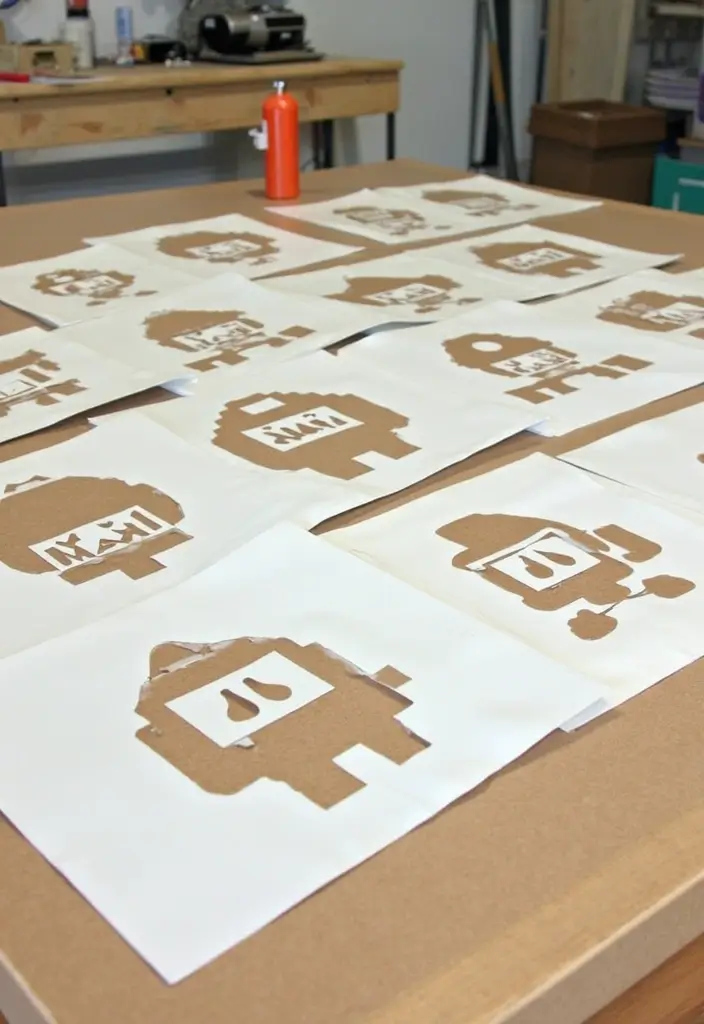 25 Super Mario Bedroom Ideas That Bring Nostalgia & Fun - 21. DIY Mario Stencils for Painting