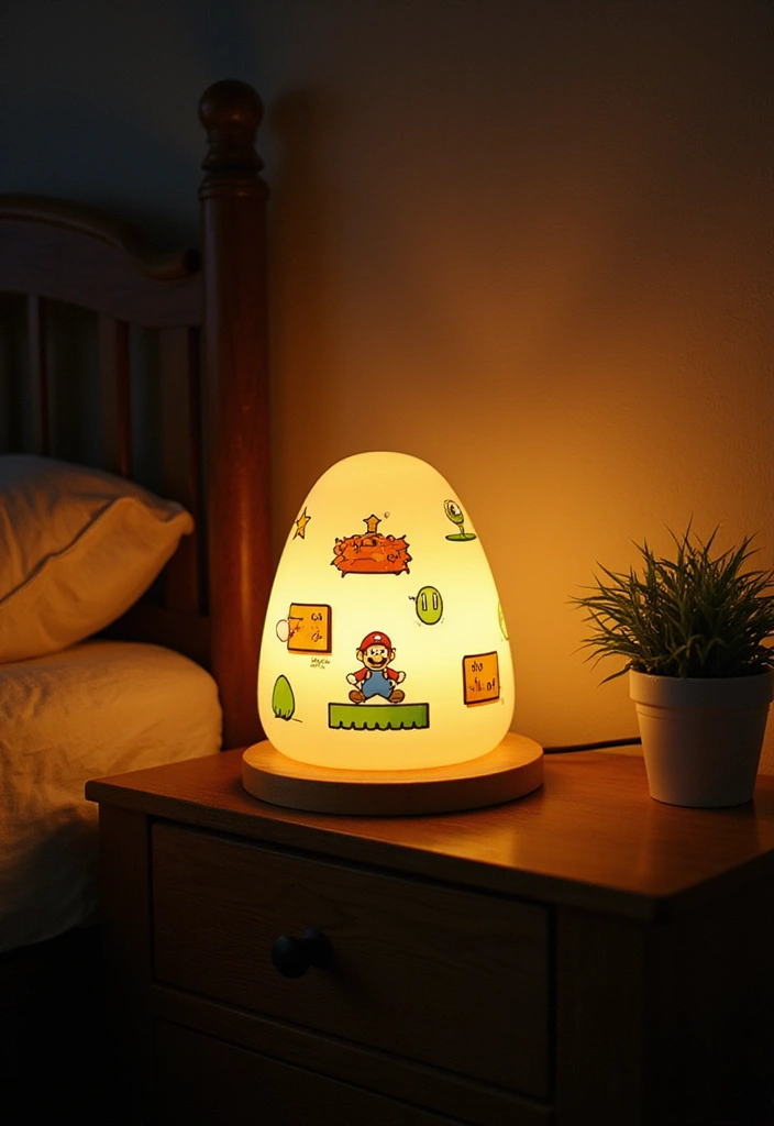 25 Super Mario Bedroom Ideas That Bring Nostalgia & Fun - 9. Custom Mario Bedside Lamps