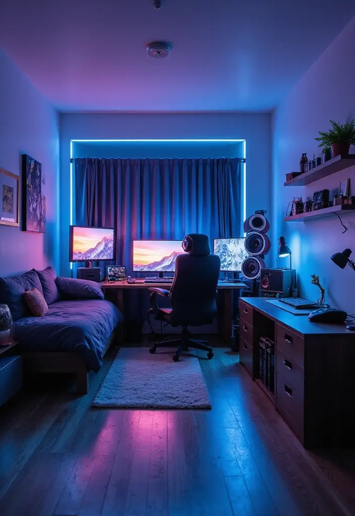 25 Two Boys Bedroom Ideas Shared Rooms That Work Perfectly - 11. Tech Haven