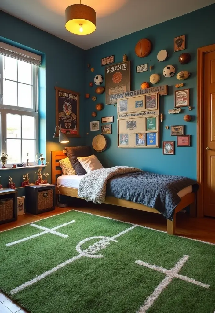 25 Two Boys Bedroom Ideas Shared Rooms That Work Perfectly - 2. Sports Zone