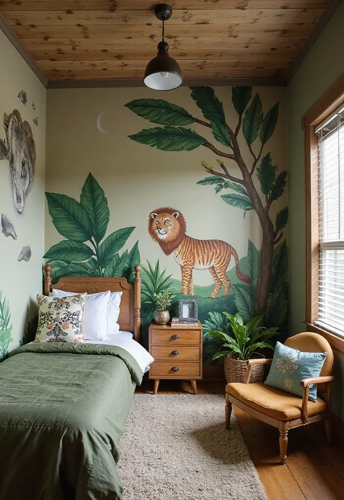 25 Two Boys Bedroom Ideas Shared Rooms That Work Perfectly - 7. Jungle Safari Retreat