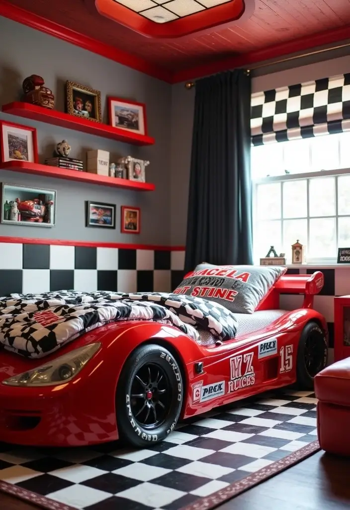 25 Two Boys Bedroom Ideas Shared Rooms That Work Perfectly - 8. Racing Dreams