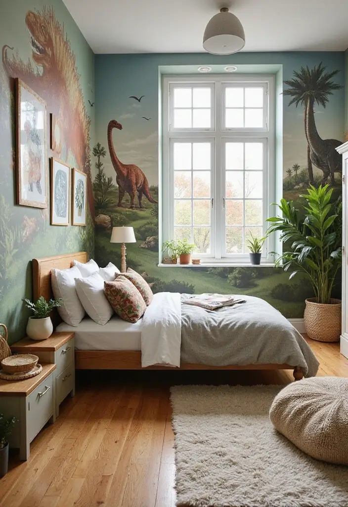 25 Two Boys Bedroom Ideas Shared Rooms That Work Perfectly - 9. Dinosaur Discovery