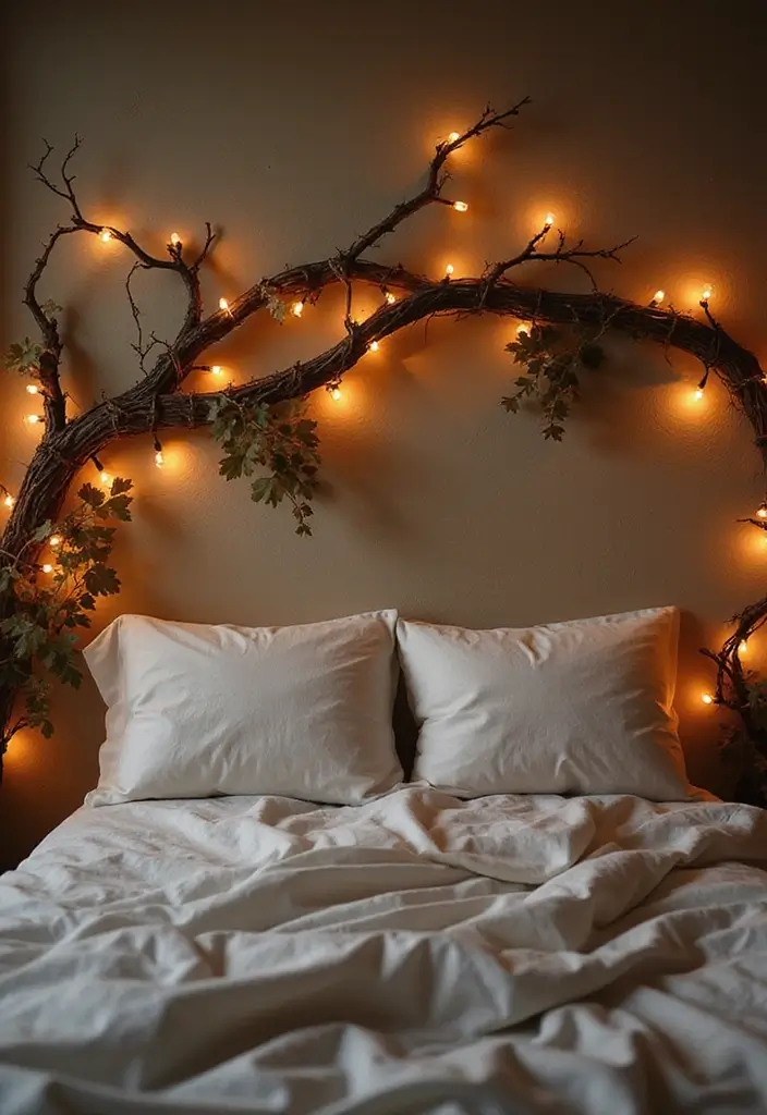 25 Vines in Bedroom Ideas That Bring Nature Indoors - 12. Grapevine Accents on a Headboard