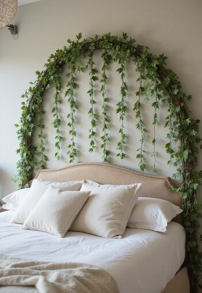 25 Vines in Bedroom Ideas That Bring Nature Indoors - 18. Vines Wrap Around Headboards