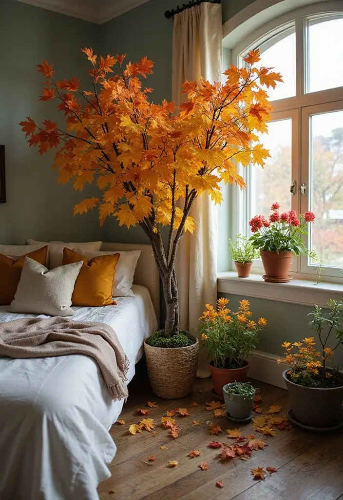 25 Vines in Bedroom Ideas That Bring Nature Indoors - 25. Colorful Vines for Seasonal Decor