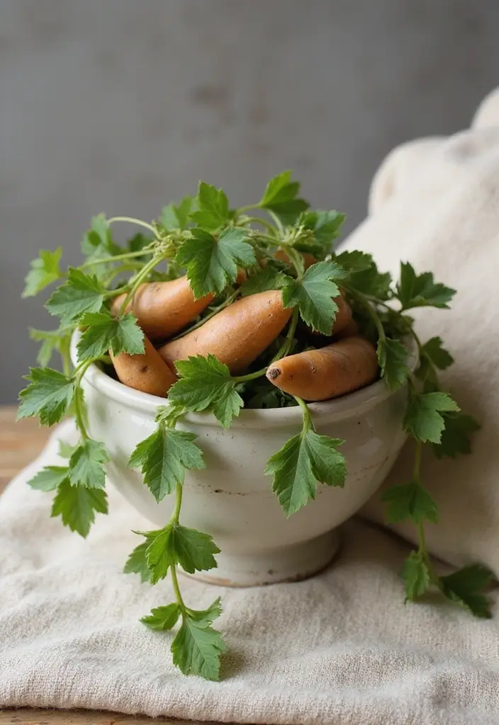 25 Vines in Bedroom Ideas That Bring Nature Indoors - 5. Sweet Potato Vine in a Decorative Bowl