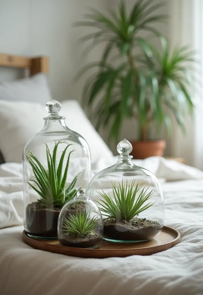 25 Vines in Bedroom Ideas That Bring Nature Indoors - 8. Air Plants in Glass Terrariums