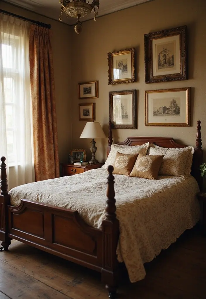 25 Wall Sketches Ideas Bedroom That Add Artistic Touch - 14. Vintage Sketches