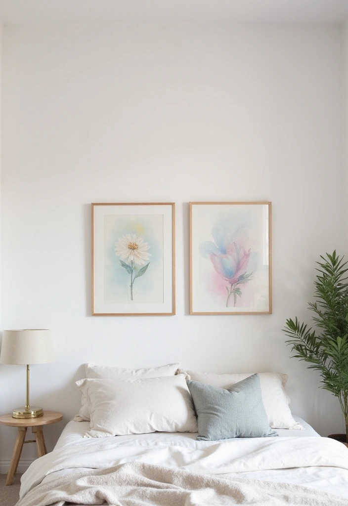 25 Wall Sketches Ideas Bedroom That Add Artistic Touch - 8. Soft Pastel Sketches