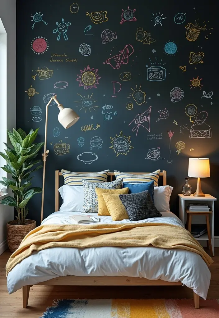 27 Boys Bedroom Ideas Small Space That Feel Cool & Functional - 12. Chalkboard Walls