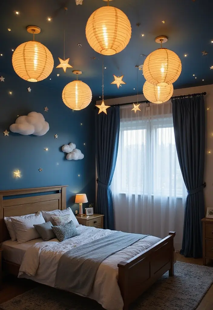 27 Boys Bedroom Ideas Small Space That Feel Cool & Functional - 17. Ceiling Decor