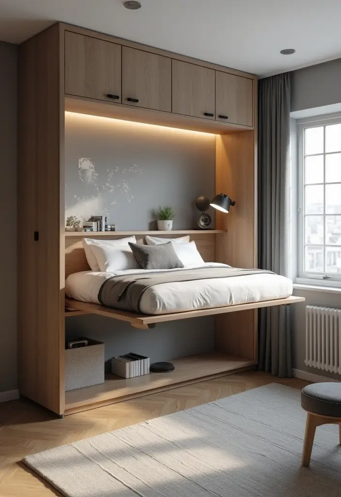 27 Boys Bedroom Ideas Small Space That Feel Cool & Functional - 2. Multifunctional Murphy Bed