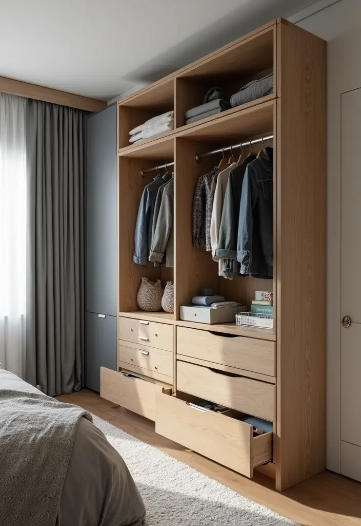 27 Boys Bedroom Ideas Small Space That Feel Cool & Functional - 23. Compact Wardrobe Solutions