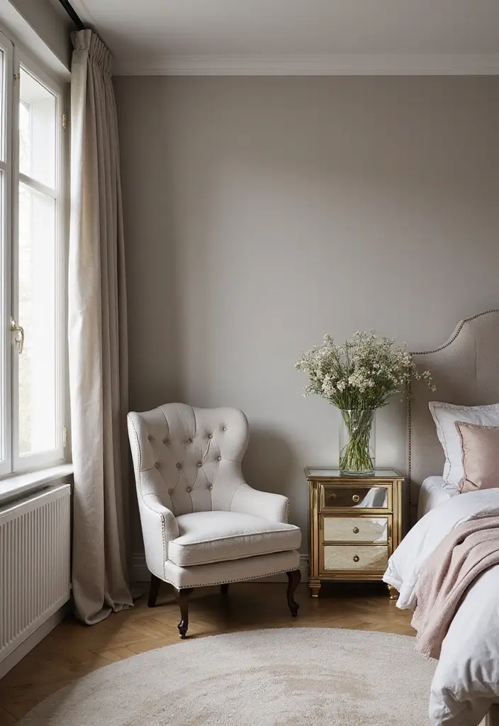 29 Bedroom Corner Ideas Cozy Nook Designs You’ll Love Curling Up In - 14. Stylish Glam Corner