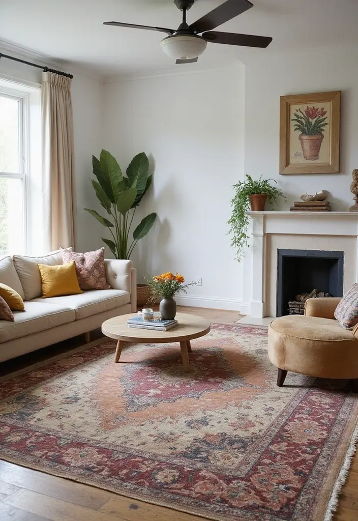 30 2 Bedroom Apartment Ideas That Feel Spacious and Stylish - 18. Smart Use of Rugs