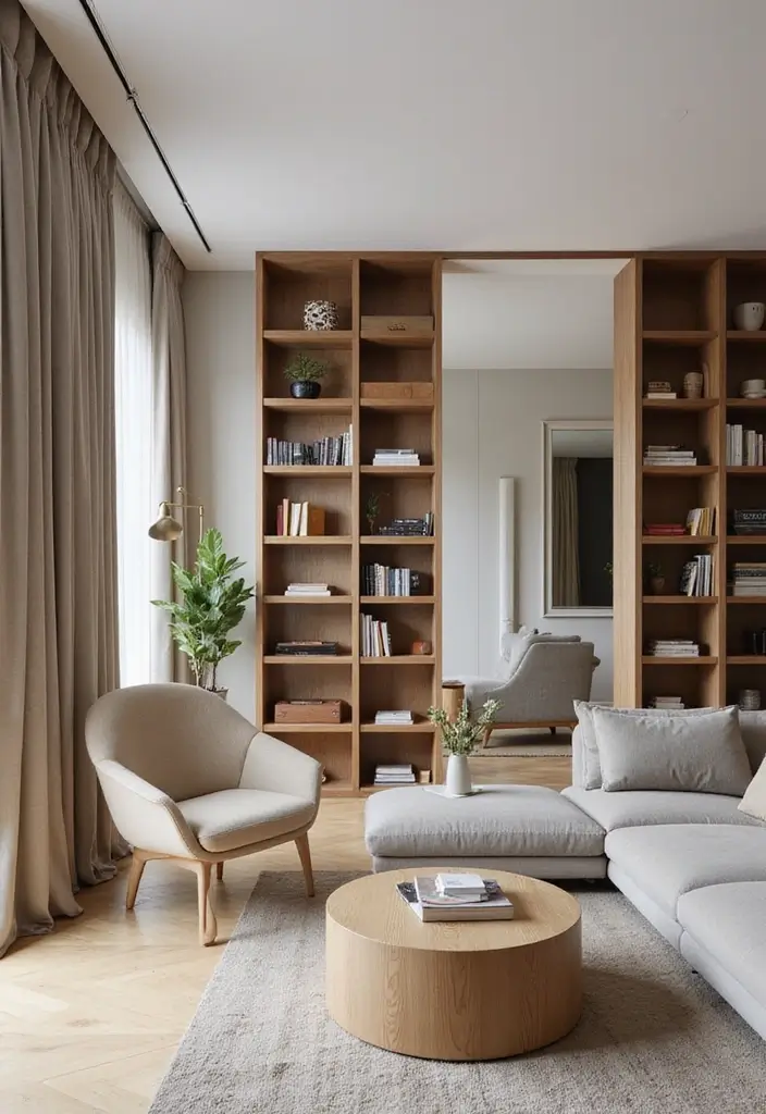 30 2 Bedroom Apartment Ideas That Feel Spacious and Stylish - 5. Stylish Room Dividers