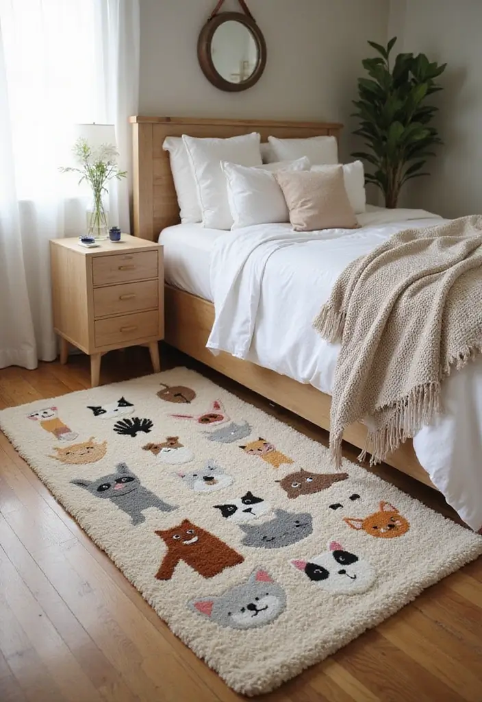 30 Adopt Me Bedroom Ideas That Feel Cute and Creative - 12. Fun Pet-Themed Rugs