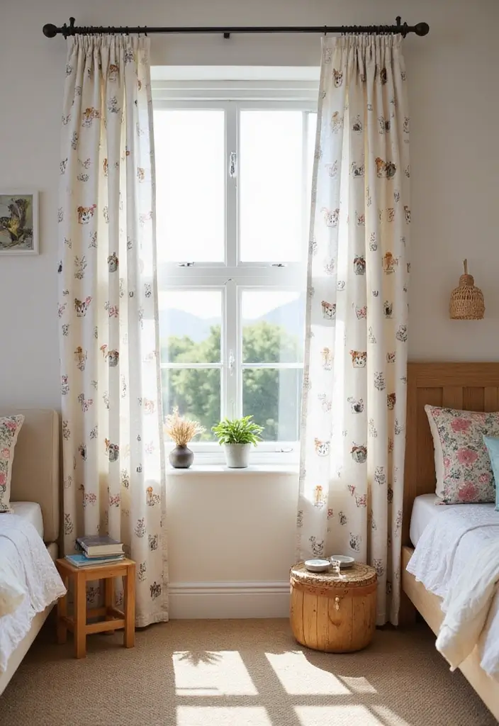 30 Adopt Me Bedroom Ideas That Feel Cute and Creative - 17. Pet-Themed Curtains