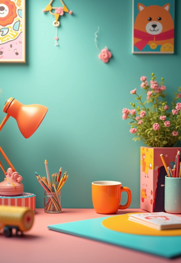 30 Adopt Me Bedroom Ideas That Feel Cute and Creative - 27. Colorful Desk Accents