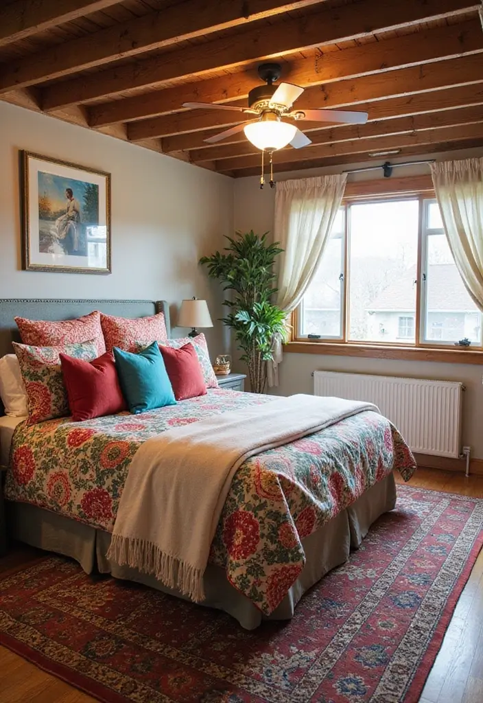 30 Basement Bedroom Ideas on a Budget That Look Expensive - 17. Use Colorful Bedding