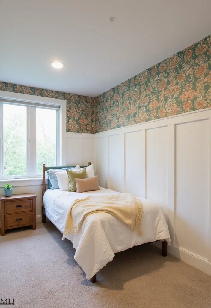 30 Basement Bedroom Ideas on a Budget That Look Expensive - 23. Use Bold Wallpaper Borders