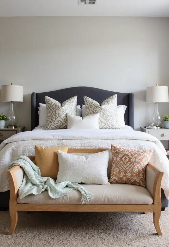 30 Basement Bedroom Ideas on a Budget That Look Expensive - 25. Add Stylish Throw Pillows