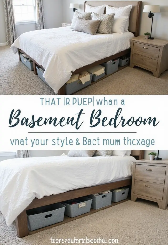 30 Basement Bedroom Ideas on a Budget That Look Expensive - 27. Make Use of Under-Bed Storage