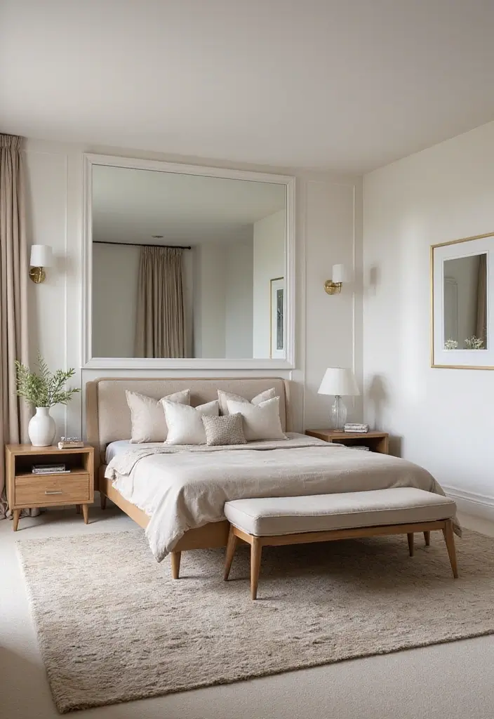 30 Basement Bedroom Ideas on a Budget That Look Expensive - 5. Use Mirrors to Enhance Light