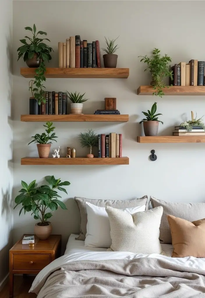 30 Basement Bedroom Ideas on a Budget That Look Expensive - 8. Maximize Vertical Space with Shelving