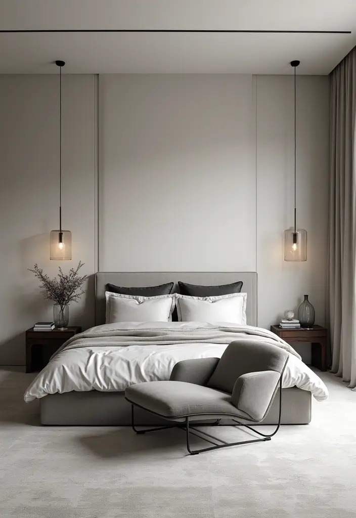 30 Bedroom Chair Ideas for a Luxe & Relaxing Master Suite - 24. Monochrome Chairs