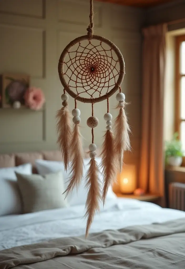 30 Bedroom Decor Ideas DIY That Instantly Upgrade Your Space - 11. Handmade Dreamcatcher