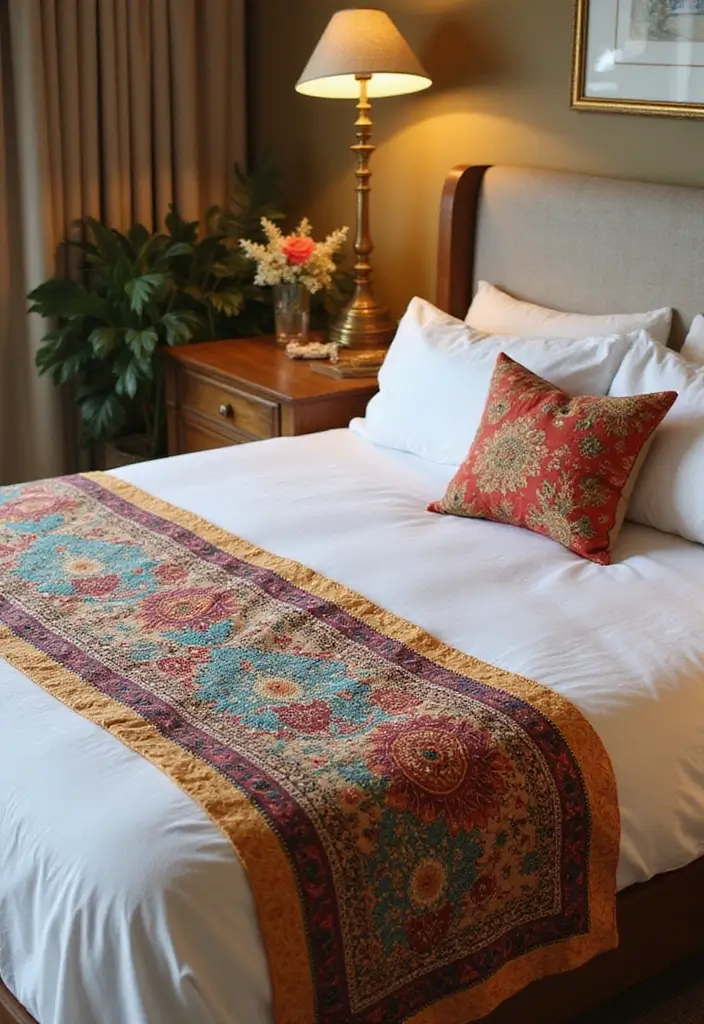 30 Bedroom Decor Ideas DIY That Instantly Upgrade Your Space - 23. DIY Table Runner