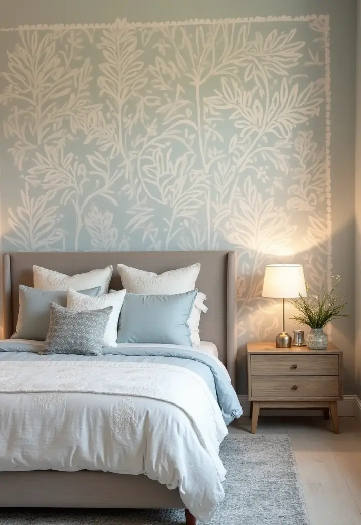 30 Bedroom Decor Ideas DIY That Instantly Upgrade Your Space - 27. DIY Stenciled Wall