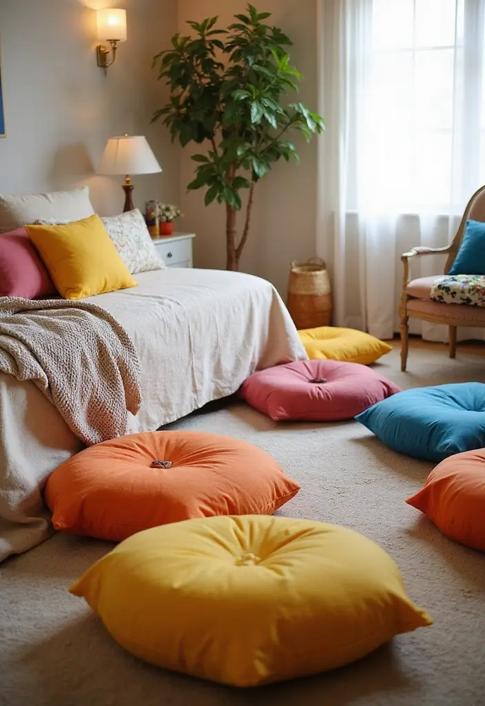 30 Bedroom Decor Ideas DIY That Instantly Upgrade Your Space - 6. DIY Floor Cushions
