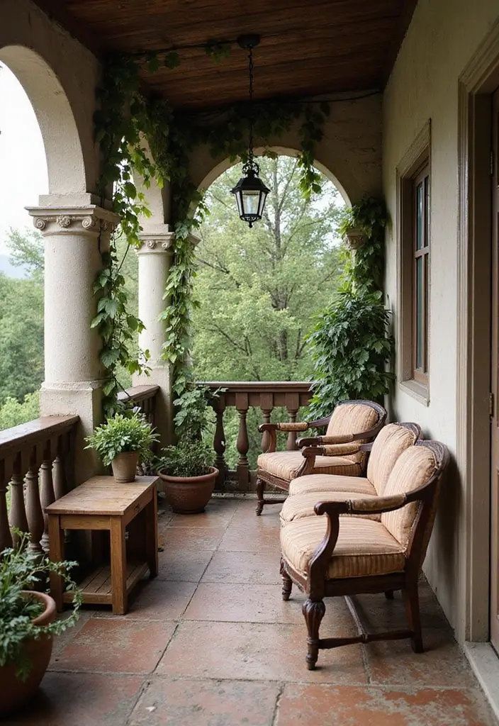 30 Bedroom Ideas with Balcony That Bring the Outdoors In - 23. Vintage Balcony Charm