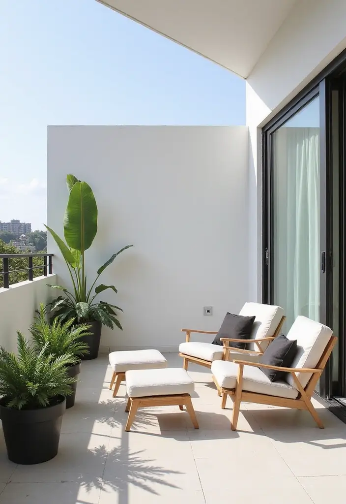 30 Bedroom Ideas with Balcony That Bring the Outdoors In - 5. Minimalist Balcony Design