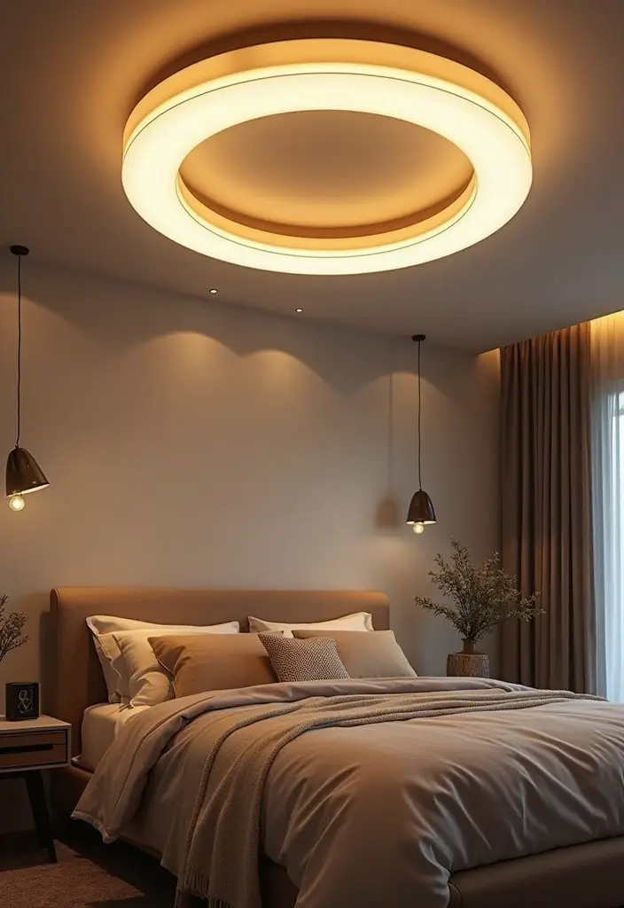 30 Bedroom LED Lighting Ideas That Transform the Mood Instantly - 11. LED Ceiling Fixtures
