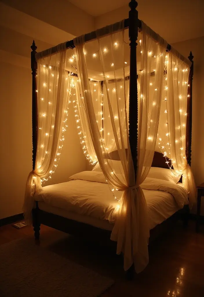 30 Bedroom LED Lighting Ideas That Transform the Mood Instantly - 12. LED Bed Canopy Lights