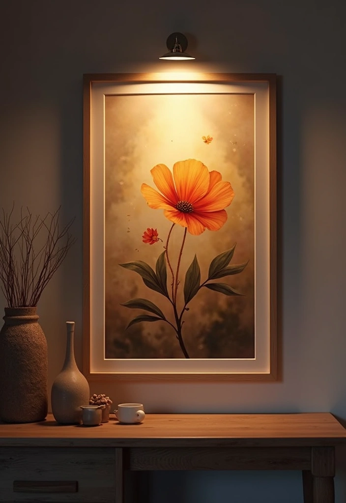 30 Bedroom LED Lighting Ideas That Transform the Mood Instantly - 24. LED Wall Lighting for Art Displays