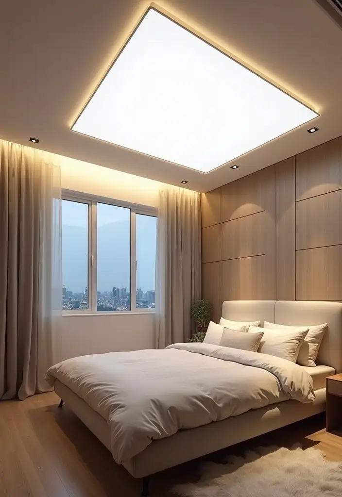 30 Bedroom LED Lighting Ideas That Transform the Mood Instantly - 3. LED Panel Lights
