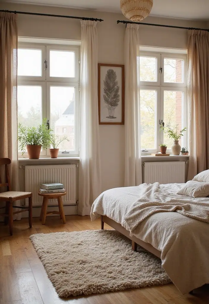 30 Carpet in Bedroom Ideas That Add Comfort & Warmth - 22. Textured Shag Rugs