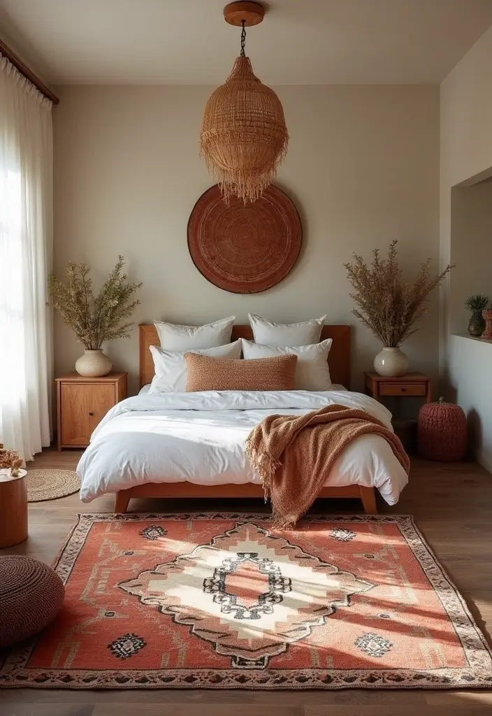 30 Carpet in Bedroom Ideas That Add Comfort & Warmth - 29. Southwestern Styles