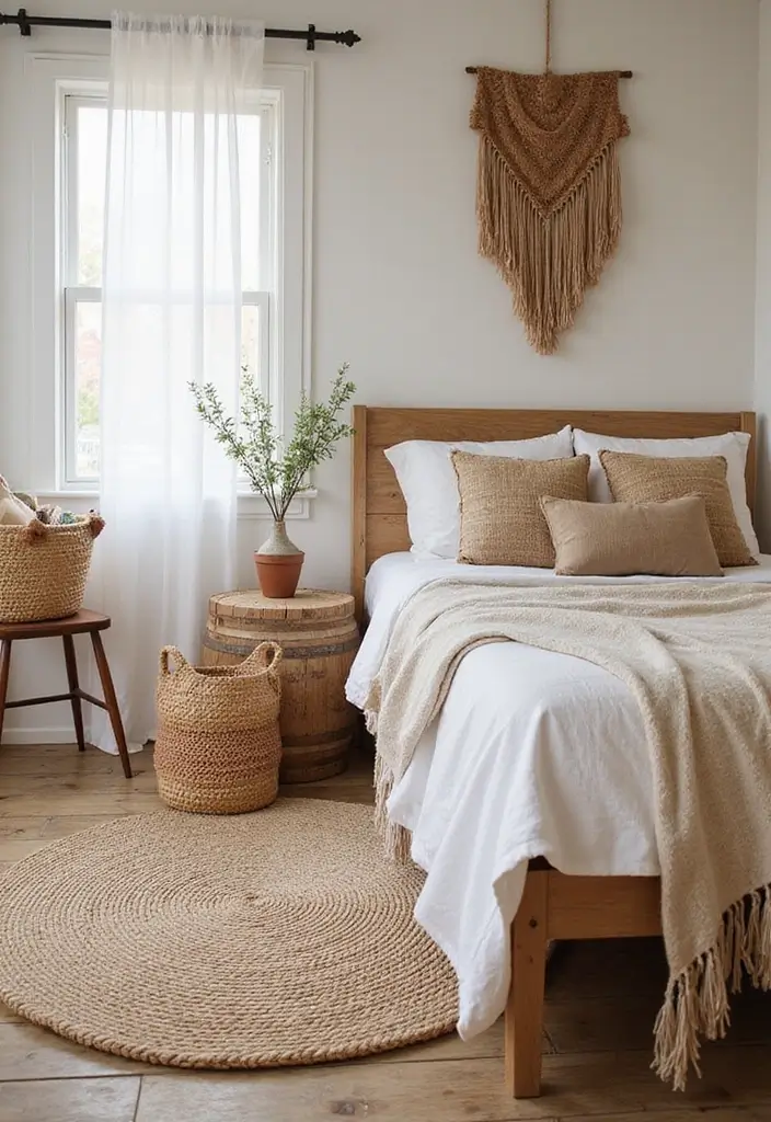 30 Carpet in Bedroom Ideas That Add Comfort & Warmth - 7. Natural Fiber Rugs