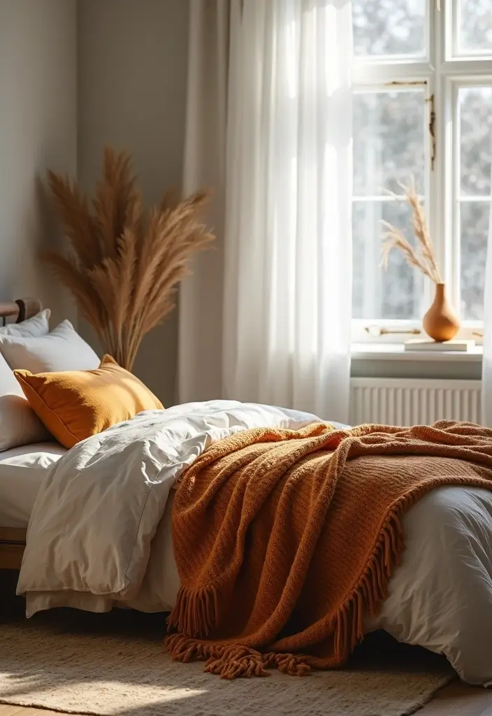 30 Cozy Bedroom Ideas Aesthetic That Feel Warm and Inviting - 17. Warm Throw Blankets