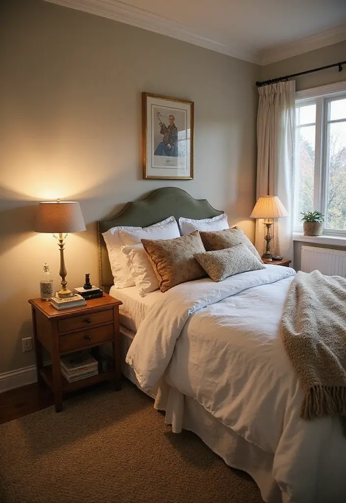 30 Cozy Bedroom Ideas Aesthetic That Feel Warm and Inviting - 18. Unique Bedside Tables