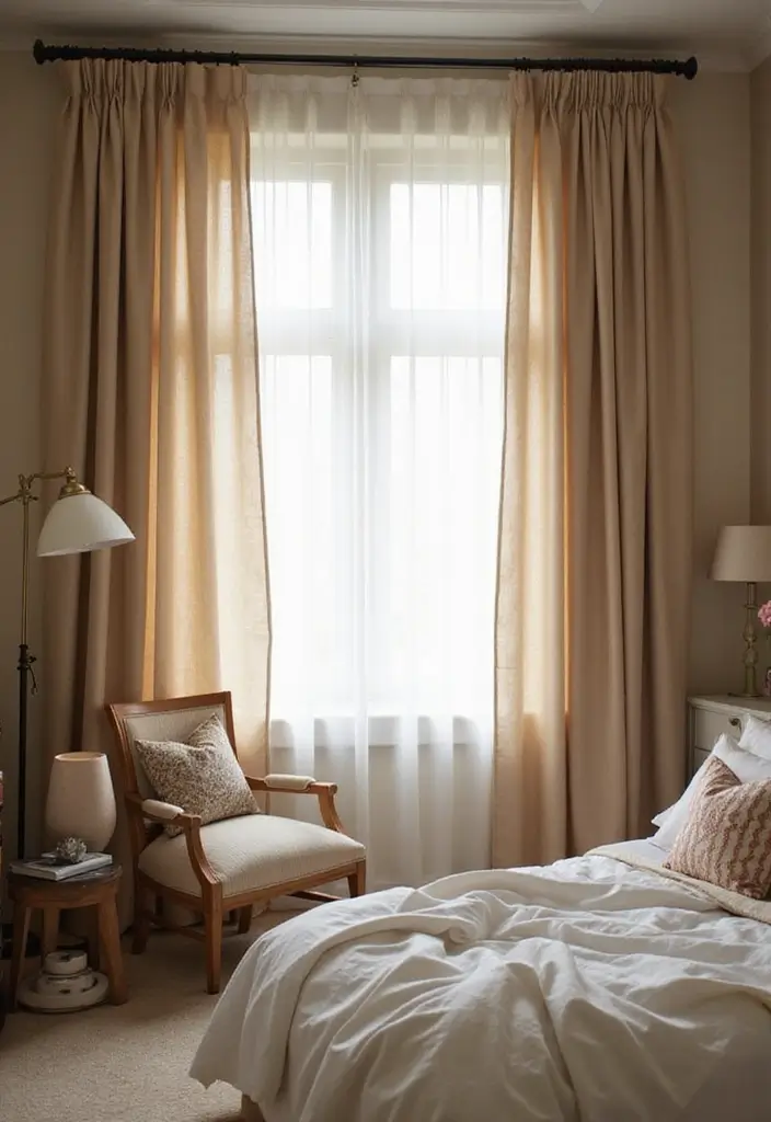 30 Cozy Bedroom Ideas Aesthetic That Feel Warm and Inviting - 22. Cozy Window Treatments