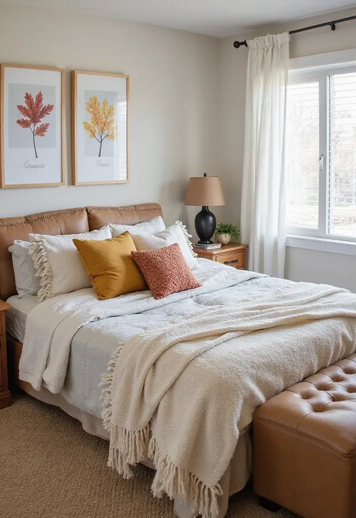 30 Cozy Bedroom Ideas Aesthetic That Feel Warm and Inviting - 26. Seasonal Decor Changes